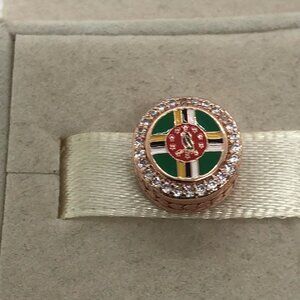 🔥🔥Pandora Dominica Flag Charm Flag Bead Charm S925 Sterling Silver Jewelry